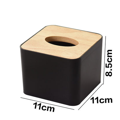 Japanese Tissue Box Wooden Cover Toilet Paper Box Solid Wood Napkin Holder Case Simple Stylish Home Car Tissue Paper Dispenser