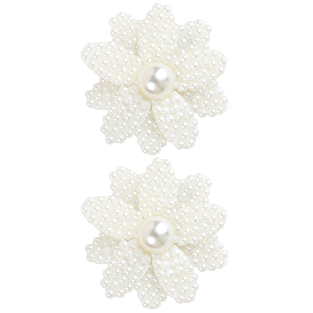 White Pearl Hair Bows With Hair Clips For Girls Kids Boutique Layers Bling Rhinestone Center Bows Hairpins Hair Accessories