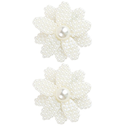 White Pearl Hair Bows With Hair Clips For Girls Kids Boutique Layers Bling Rhinestone Center Bows Hairpins Hair Accessories