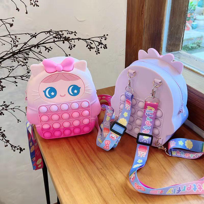 Large Size Cartoon Girl Backpack Fidget Toys Kawaii Shoulder Bag Antistress Squishy Squeeze Toy for Girl Gifts Pop Free Shipping