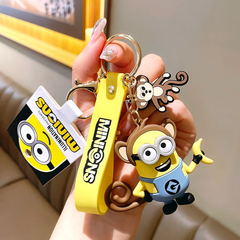 New Anime Little Yellow Man Cartoon Minions Animal Series Bag Pendant Cute Creative Animation Toys Keyring Car Accessories Gifts