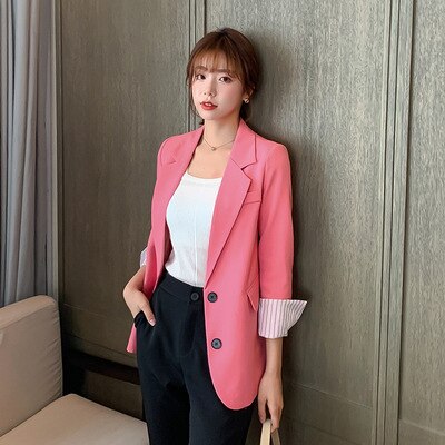 Autumn Long Sleeve Blazer Women Jacket For Women 2021 Blazers For Women Coats Office Notched Blazer Jacket Women Clothes D564