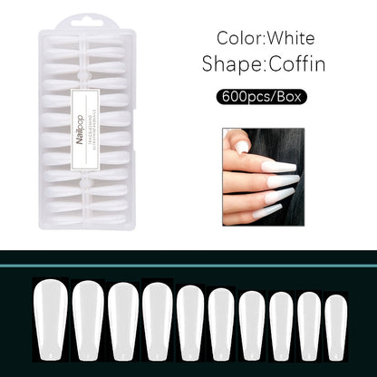 Nailpop Nail Tips Semi-Matt Press on Nails Coffin Tips Full Cover False Nails Almond Nail Art Boxed Fake Nails 576/600pcs