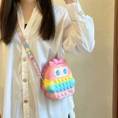 Large Size Cartoon Girl Backpack Fidget Toys Kawaii Shoulder Bag Antistress Squishy Squeeze Toy for Girl Gifts Pop Free Shipping