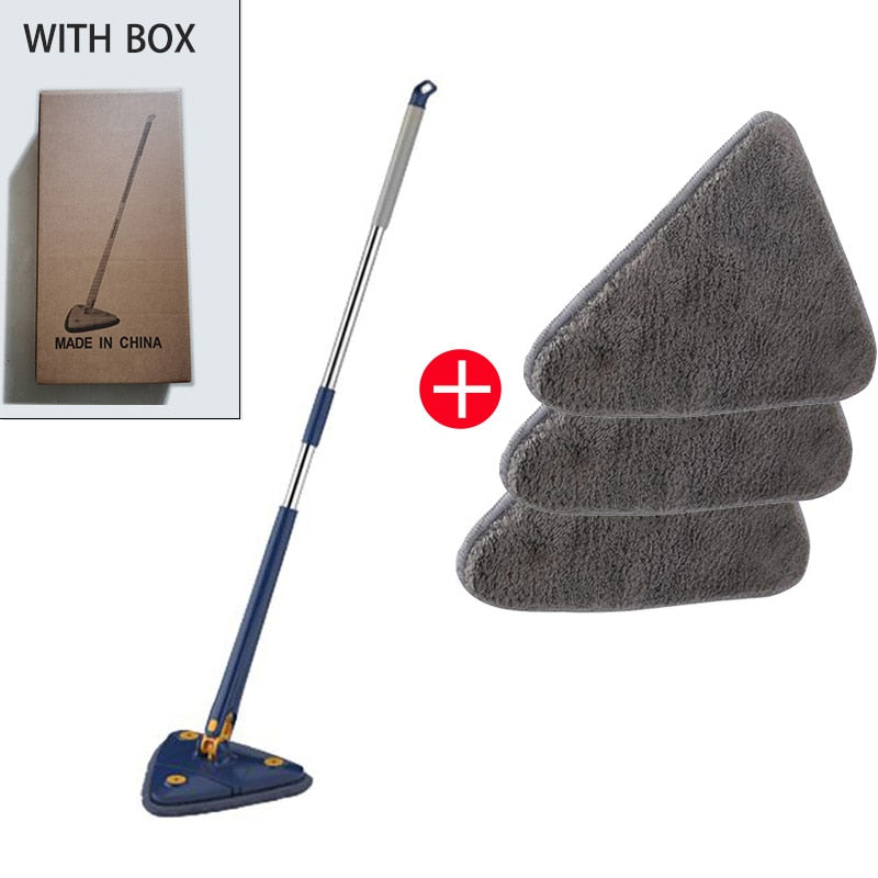 NEW-Extendable Triangle Mop 360° Rotatable Squeeze Mop Floor Cleaning Wet and Dry 1.3m Home Floor Ceiling Windows Cleaning Tools