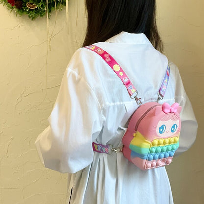 Large Size Cartoon Girl Backpack Fidget Toys Kawaii Shoulder Bag Antistress Squishy Squeeze Toy for Girl Gifts Pop Free Shipping