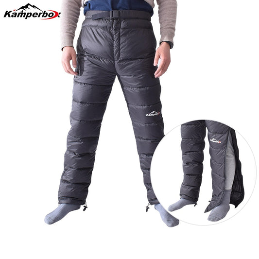 Kamperbox Winter Goose Down Pants for Men, Winter Troursers Down Trousers for Men and Women, Winter Warm Hiking Trousers Men