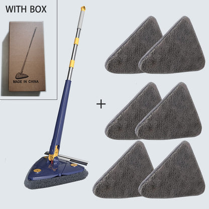 NEW-Extendable Triangle Mop 360° Rotatable Squeeze Mop Floor Cleaning Wet and Dry 1.3m Home Floor Ceiling Windows Cleaning Tools