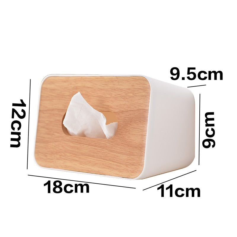 Japanese Tissue Box Wooden Cover Toilet Paper Box Solid Wood Napkin Holder Case Simple Stylish Home Car Tissue Paper Dispenser