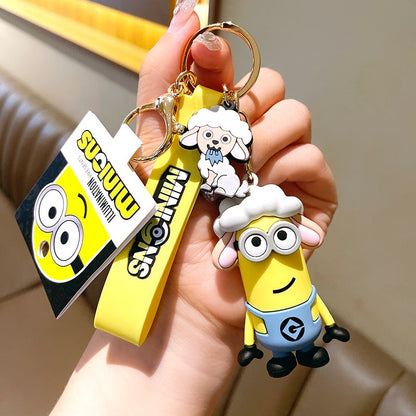 New Anime Little Yellow Man Cartoon Minions Animal Series Bag Pendant Cute Creative Animation Toys Keyring Car Accessories Gifts