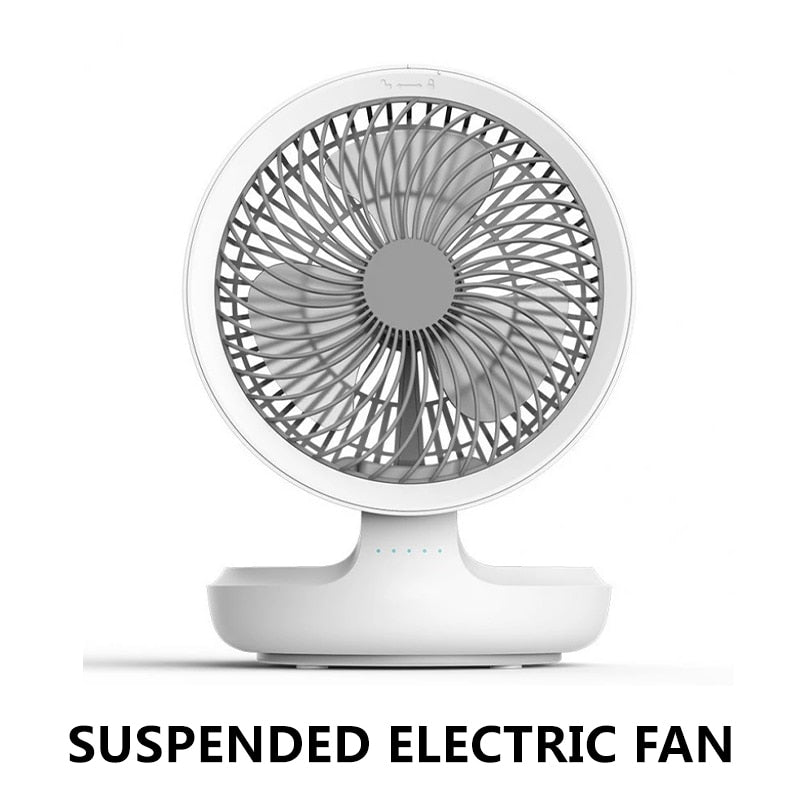 Air circulation desktop small suspended electric fan desktop office charging wall hanging folding kitchen