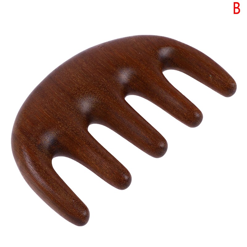 Head Meridian Massage Comb Green Sandalwood Five Wide Tooth Comb Acupuncture Therapy Blood Circulation Anti-static Smooth Hair