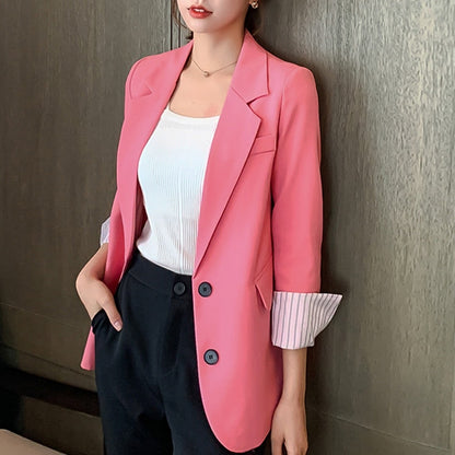 Autumn Long Sleeve Blazer Women Jacket For Women 2021 Blazers For Women Coats Office Notched Blazer Jacket Women Clothes D564