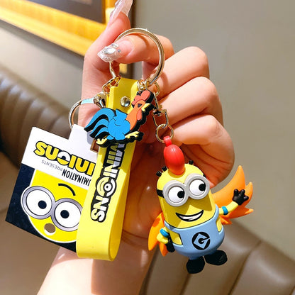 New Anime Little Yellow Man Cartoon Minions Animal Series Bag Pendant Cute Creative Animation Toys Keyring Car Accessories Gifts