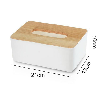 Japanese Tissue Box Wooden Cover Toilet Paper Box Solid Wood Napkin Holder Case Simple Stylish Home Car Tissue Paper Dispenser