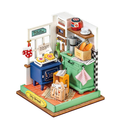 Robotime Rolife DIY Wooden Miniature Dollhouse Little&amp;Warm Space II for Girls Kids Birthday Gift - Afternoon Baking Time DS029