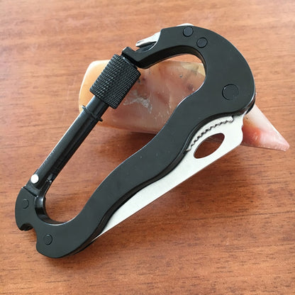 Stainless Steel Mini Knife Carabiner Folding Pocket Portable Outdoor Pocket Knife EDC Multifunction Military Tactical