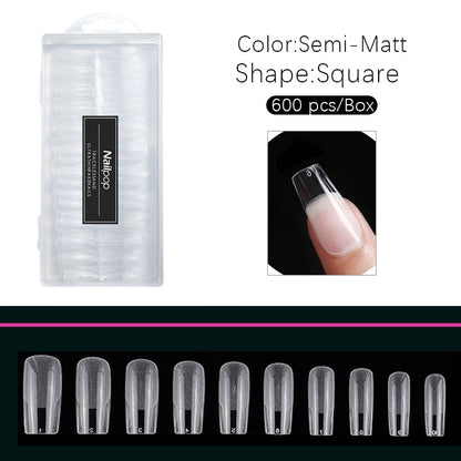 Nailpop Nail Tips Semi-Matt Press on Nails Coffin Tips Full Cover False Nails Almond Nail Art Boxed Fake Nails 576/600pcs