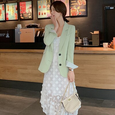 Autumn Long Sleeve Blazer Women Jacket For Women 2021 Blazers For Women Coats Office Notched Blazer Jacket Women Clothes D564