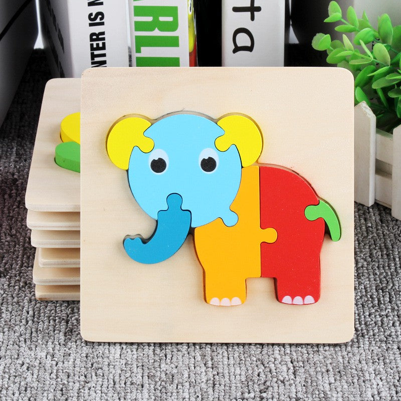 【READY STOCK】15CM*15CM Puzzle Wooden Toys Cute Cartoon Animal & Transportation Lego Kids Early Learning Educational