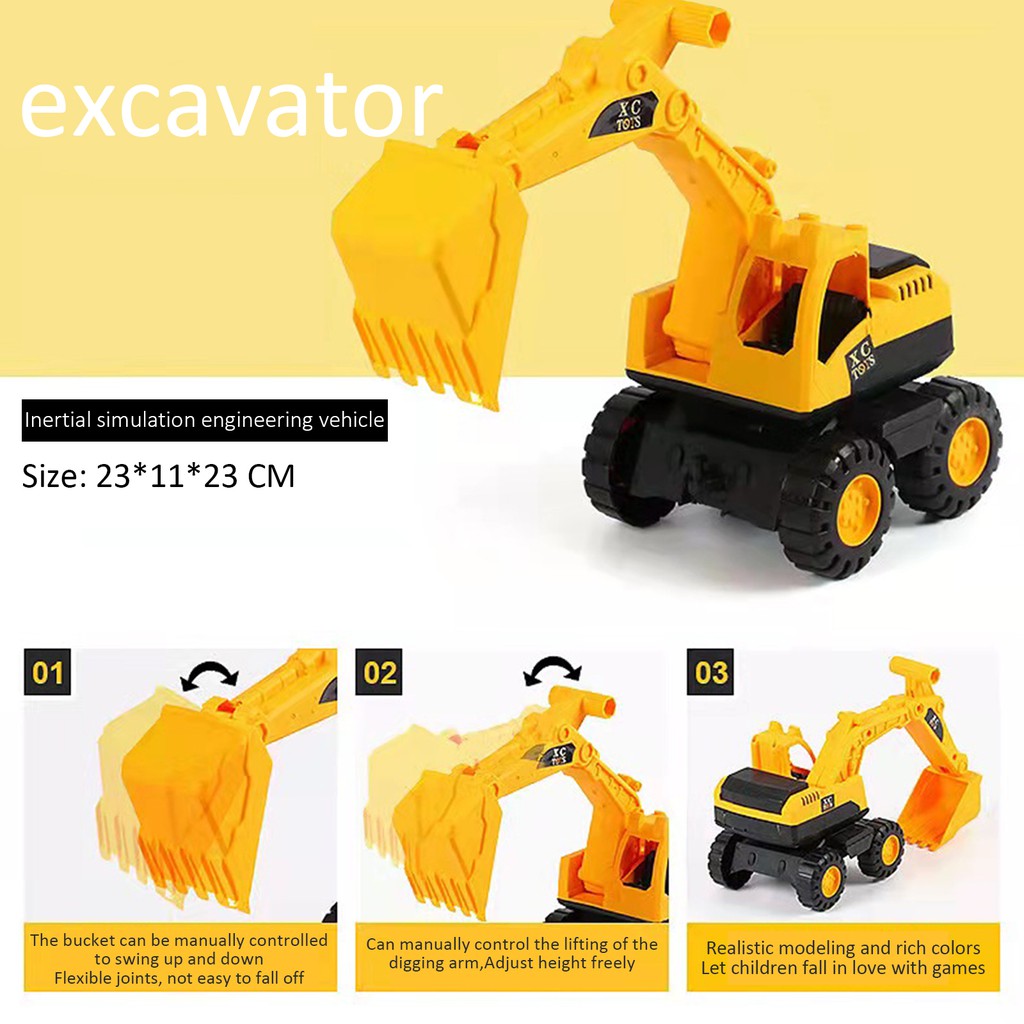 Engineering Car Truck Toys Bulldozer Play Vehicles Big Size Mainan Budak Lelaki gift for boy Good Quality Strong Plastic