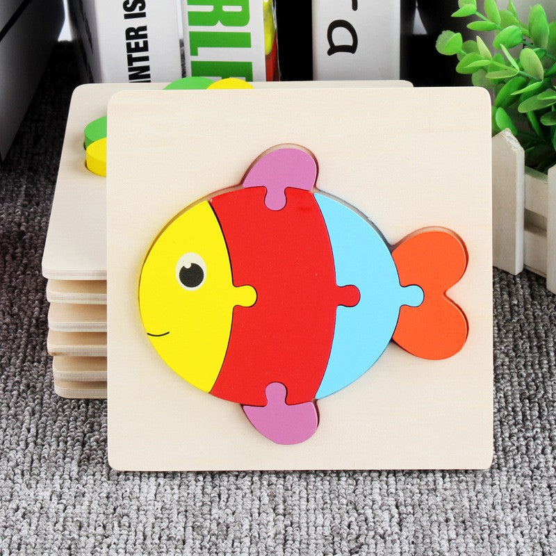 【READY STOCK】15CM*15CM Puzzle Wooden Toys Cute Cartoon Animal & Transportation Lego Kids Early Learning Educational