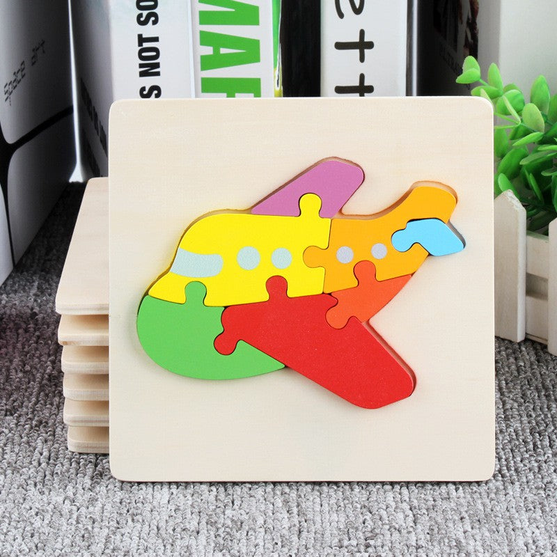 【READY STOCK】15CM*15CM Puzzle Wooden Toys Cute Cartoon Animal & Transportation Lego Kids Early Learning Educational