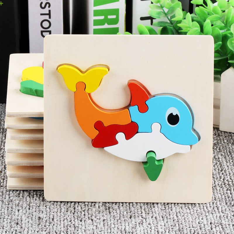 【READY STOCK】15CM*15CM Puzzle Wooden Toys Cute Cartoon Animal & Transportation Lego Kids Early Learning Educational