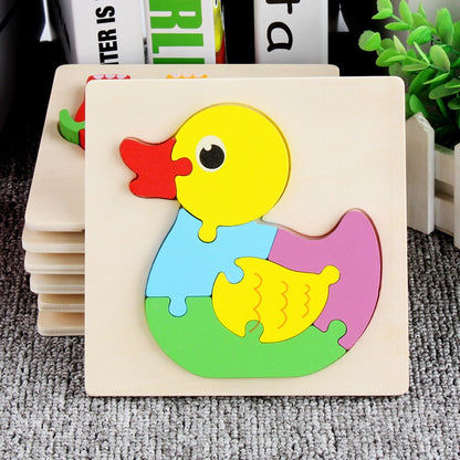 【READY STOCK】15CM*15CM Puzzle Wooden Toys Cute Cartoon Animal & Transportation Lego Kids Early Learning Educational