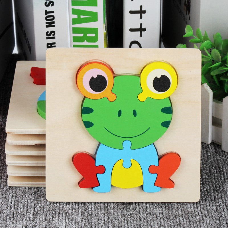 【READY STOCK】15CM*15CM Puzzle Wooden Toys Cute Cartoon Animal & Transportation Lego Kids Early Learning Educational