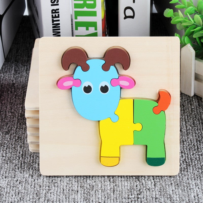 【READY STOCK】15CM*15CM Puzzle Wooden Toys Cute Cartoon Animal & Transportation Lego Kids Early Learning Educational