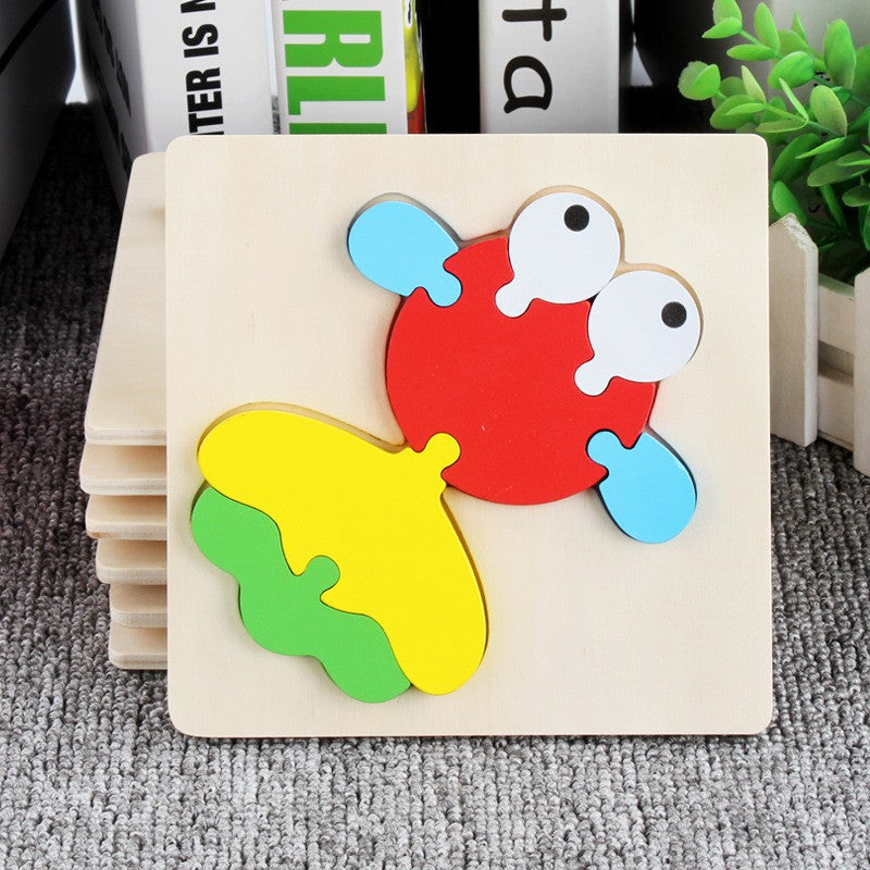 【READY STOCK】15CM*15CM Puzzle Wooden Toys Cute Cartoon Animal & Transportation Lego Kids Early Learning Educational