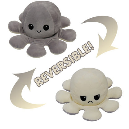 Reversible Plush Toy Stuffed Animal Mood Plush Double-Sided Flip Help You Express Your Emotions Cute Gift