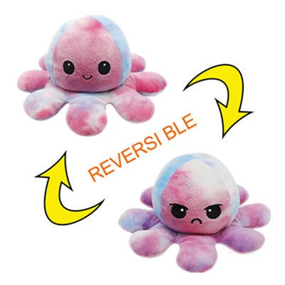 Reversible Plush Toy Stuffed Animal Mood Plush Double-Sided Flip Help You Express Your Emotions Cute Gift