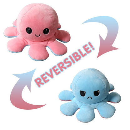 Reversible Plush Toy Stuffed Animal Mood Plush Double-Sided Flip Help You Express Your Emotions Cute Gift