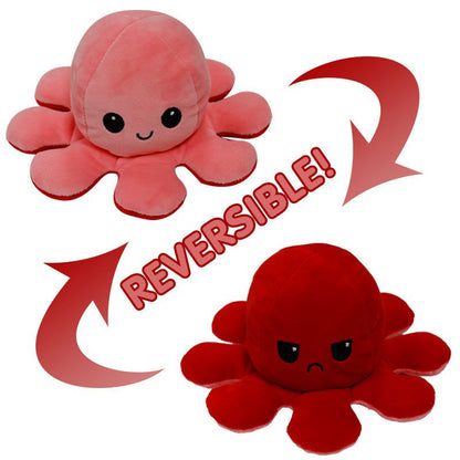 Reversible Plush Toy Stuffed Animal Mood Plush Double-Sided Flip Help You Express Your Emotions Cute Gift