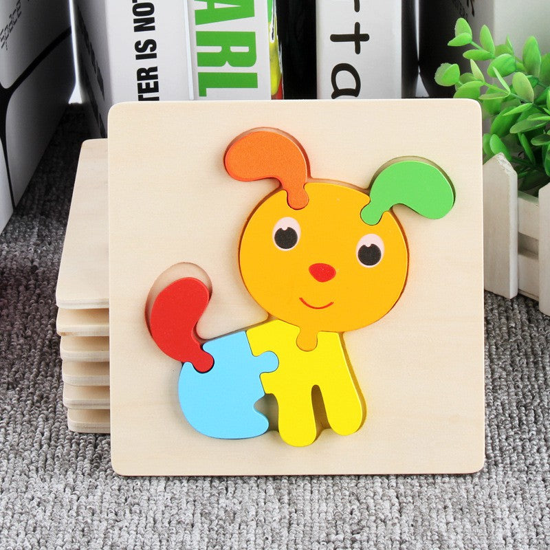 【READY STOCK】15CM*15CM Puzzle Wooden Toys Cute Cartoon Animal & Transportation Lego Kids Early Learning Educational