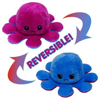 Reversible Plush Toy Stuffed Animal Mood Plush Double-Sided Flip Help You Express Your Emotions Cute Gift