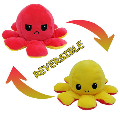 Reversible Plush Toy Stuffed Animal Mood Plush Double-Sided Flip Help You Express Your Emotions Cute Gift