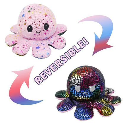 Reversible Plush Toy Stuffed Animal Mood Plush Double-Sided Flip Help You Express Your Emotions Cute Gift