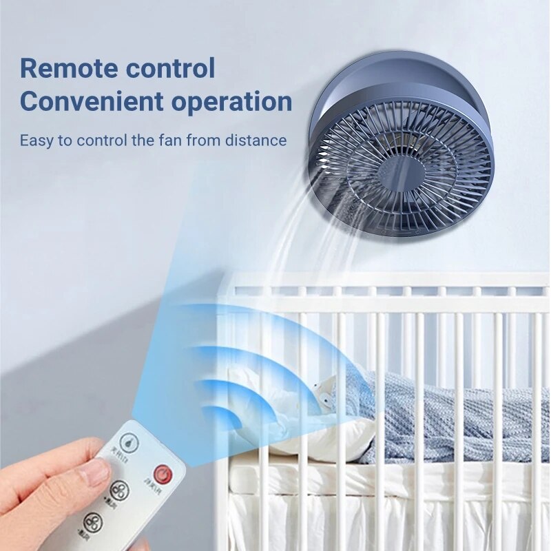 New USB Portable Electric Fan Wireless Wall Mounted Air Cooler with LED Light Folding Fans Table Desktop Ventilator with Remote