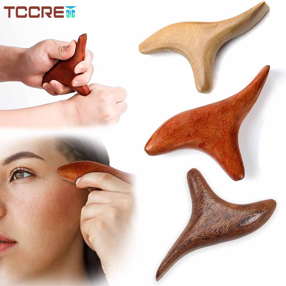 Wooden Triangle Massager Back Shoulder Arm Leg Face Foot Wood Gua Sha Therapy Trigger Point Massage Tool Body Muscle Pain Relief