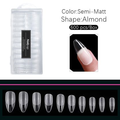 Nailpop Nail Tips Semi-Matt Press on Nails Coffin Tips Full Cover False Nails Almond Nail Art Boxed Fake Nails 576/600pcs