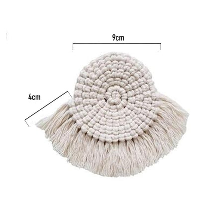 Home Creative Cotton Braid Coaster Handmade Macrame Cup Cushion Bohemia Style Non-slip Cup Mat