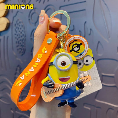 New Anime Little Yellow Man Cartoon Minions Animal Series Bag Pendant Cute Creative Animation Toys Keyring Car Accessories Gifts