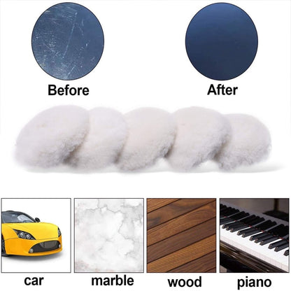 5 Sizes 75-180mm Wool Polishing Disc Waxing Polishing Buffing Car Paint Care Polisher Pads For Car Auto Washing Accessories