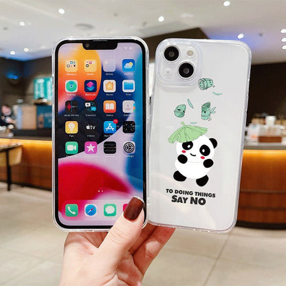 Cute Cartoon Animal Giant Panda Soft Silicone Phone Case For IPhone8 7 11 12 13 Pro Max X XS Max XR Plus SE2 SE3 7Plus MINI