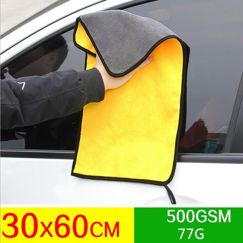 Microfiber Cleaning Towel Thicken Soft Drying Cloth Car Body  Washing Towels Double Layer Clean Rags 30/40/60cm