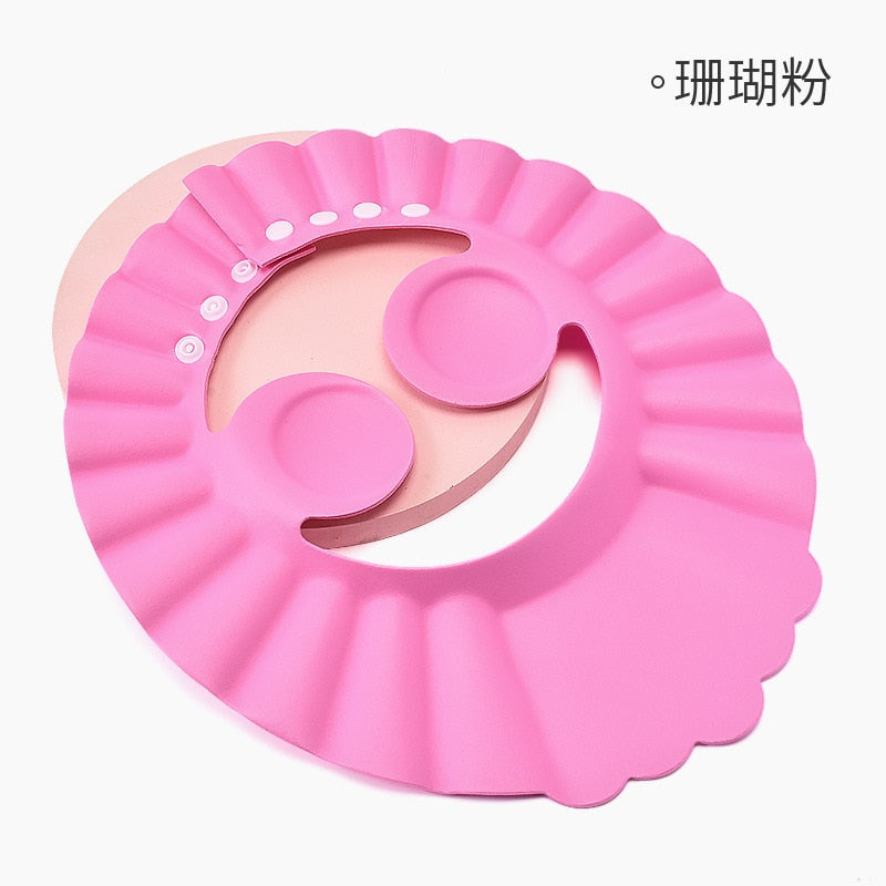 Children Shampoo Cap Crown Baby Shower Cap Adjustable Size Cartoon Bath Visor Infant Hair Shield Ear Protection Waterproof