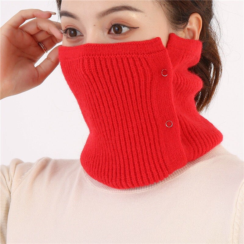 Thermal Hiking Scarves Neck Warmer Outdoor Fishing Cycling Skiing Half Face Cover Button Thick Keep Warm Sport Riding Scarf Mask